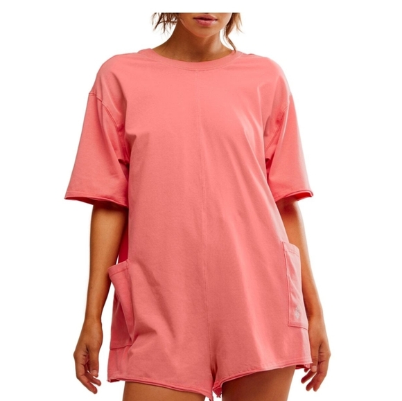 FP Movement by Free People Pants - NWT Fp Movement Hot Shot Tee Romper In Hibiscus Size Large